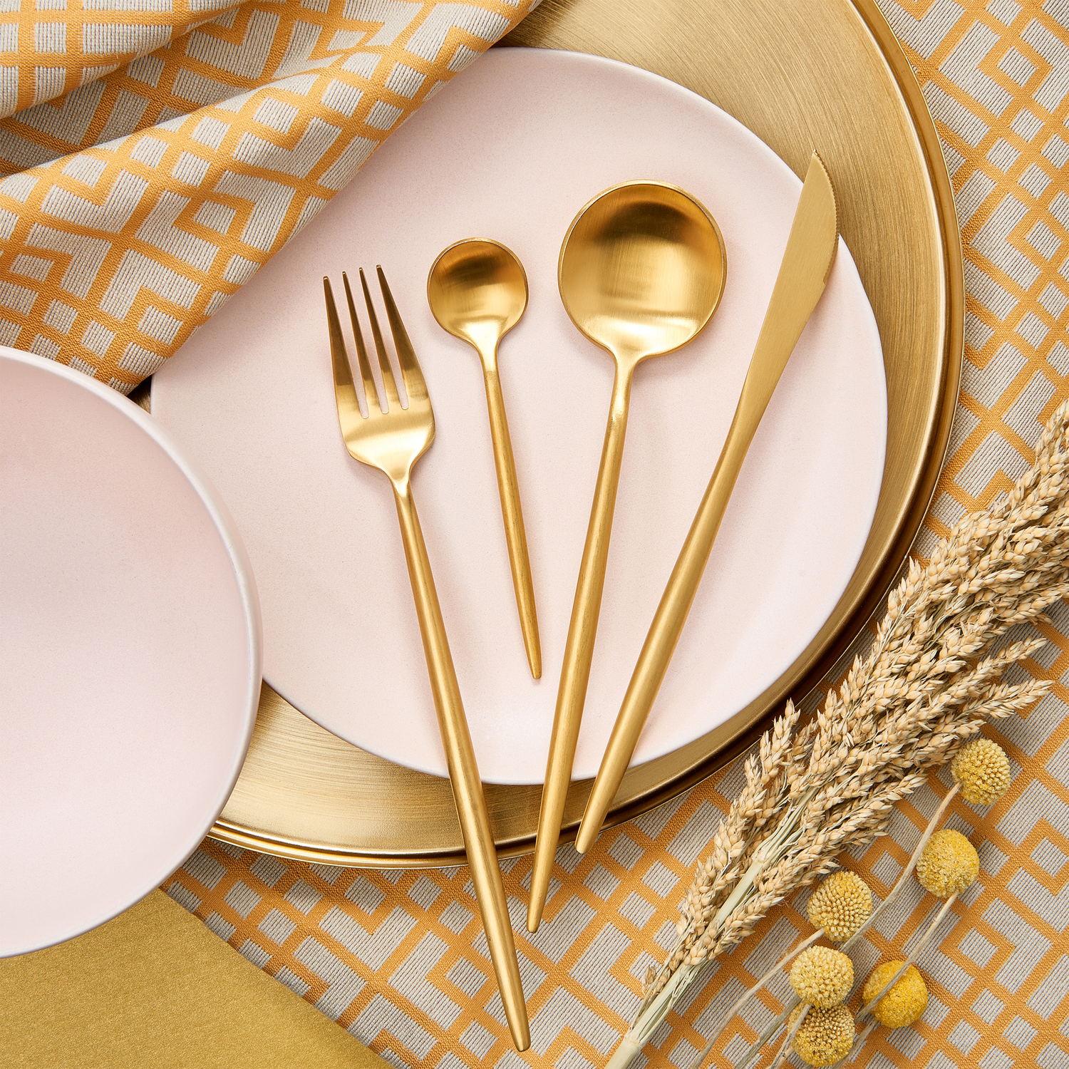 STILETTO set tacamuri 4 piese, auriu mat