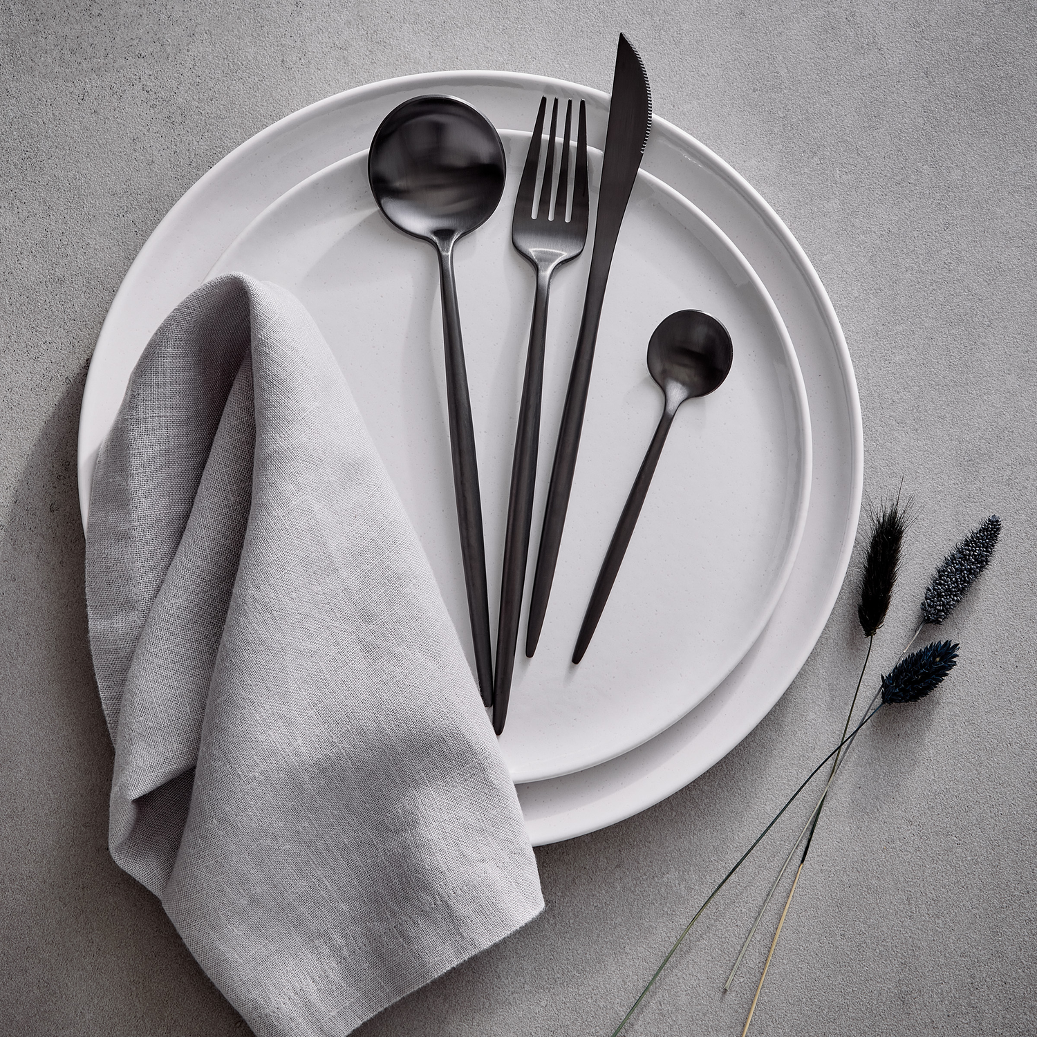 STILETTO set tacamuri 4 piese, negru mat