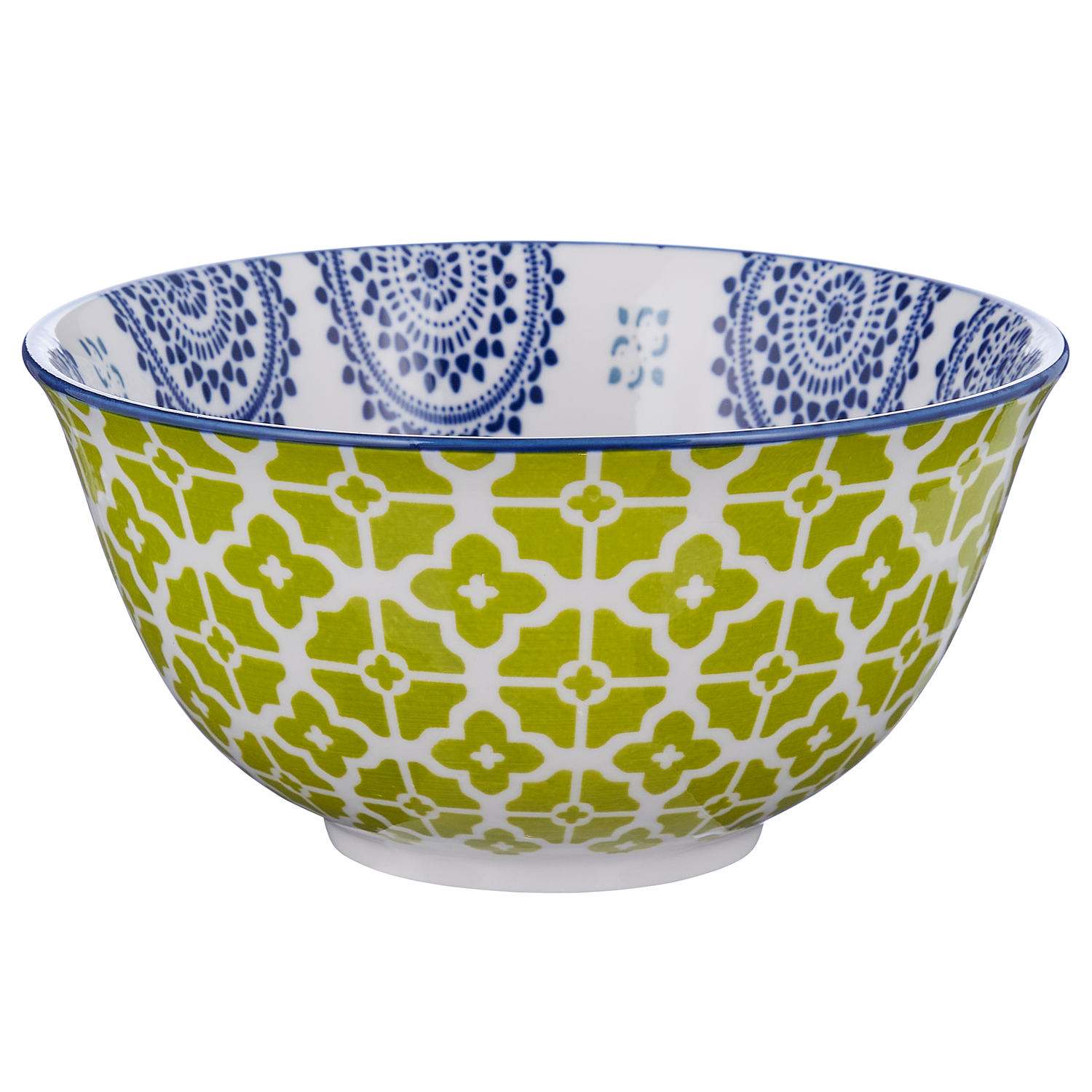 ORNAMENTS bol 520 ml, verde/albastru