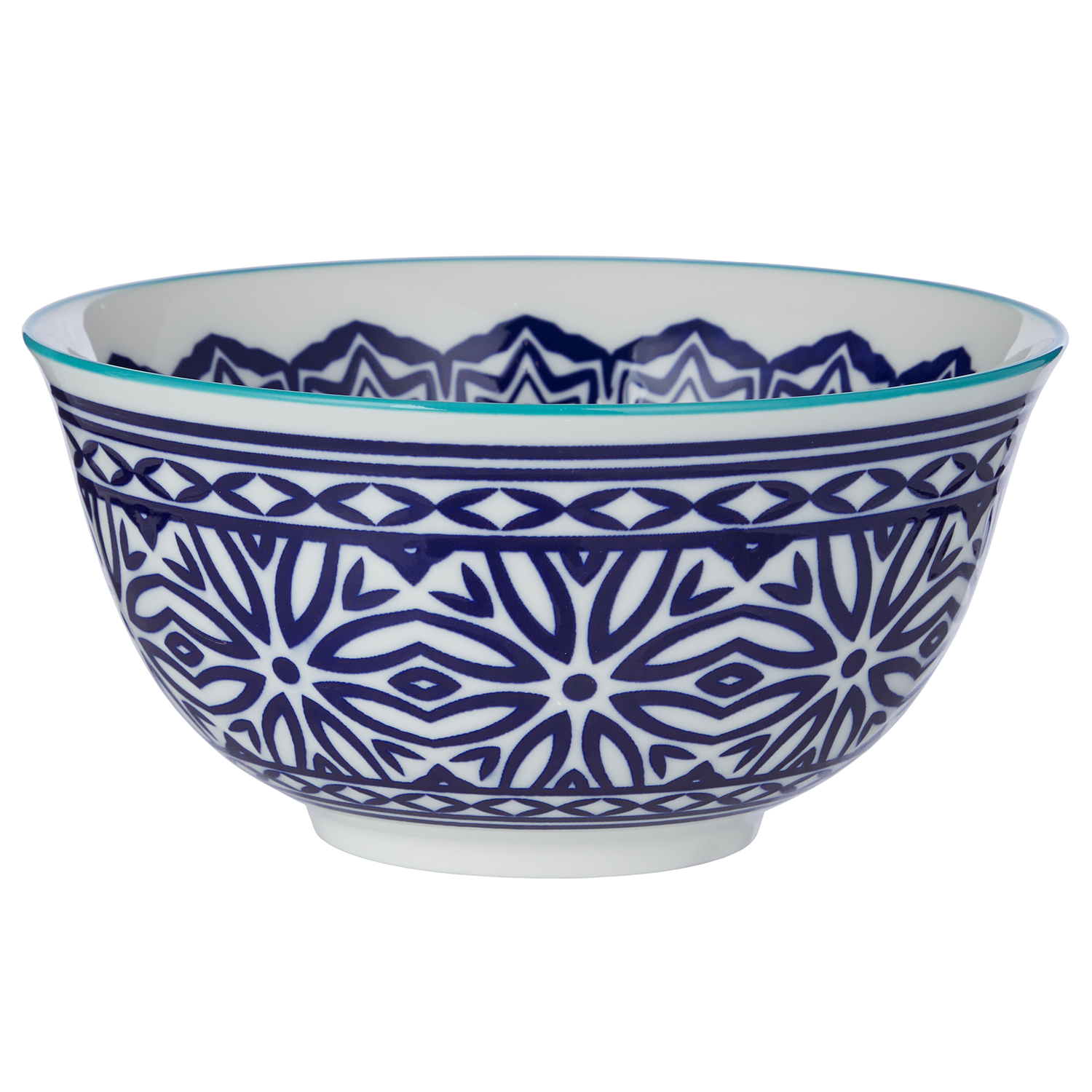 ORNAMENTS bol 520 ml, albastru/alb