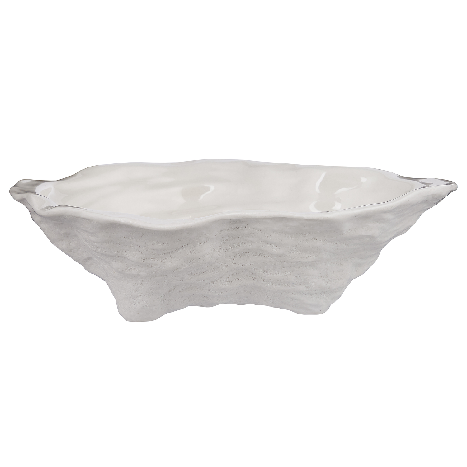 OYSTER bol decorativ ceramic, alb