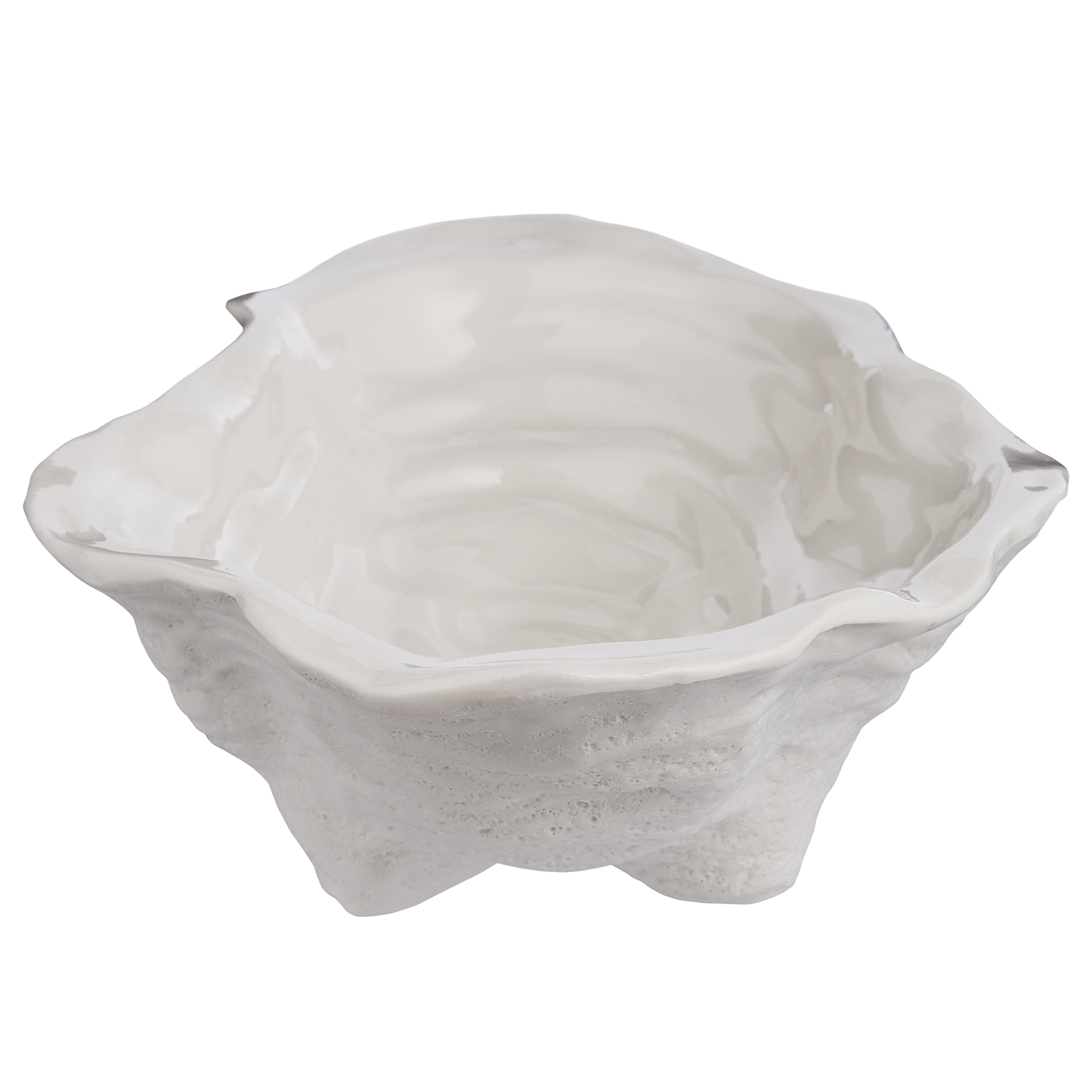 OYSTER bol decorativ ceramic, alb