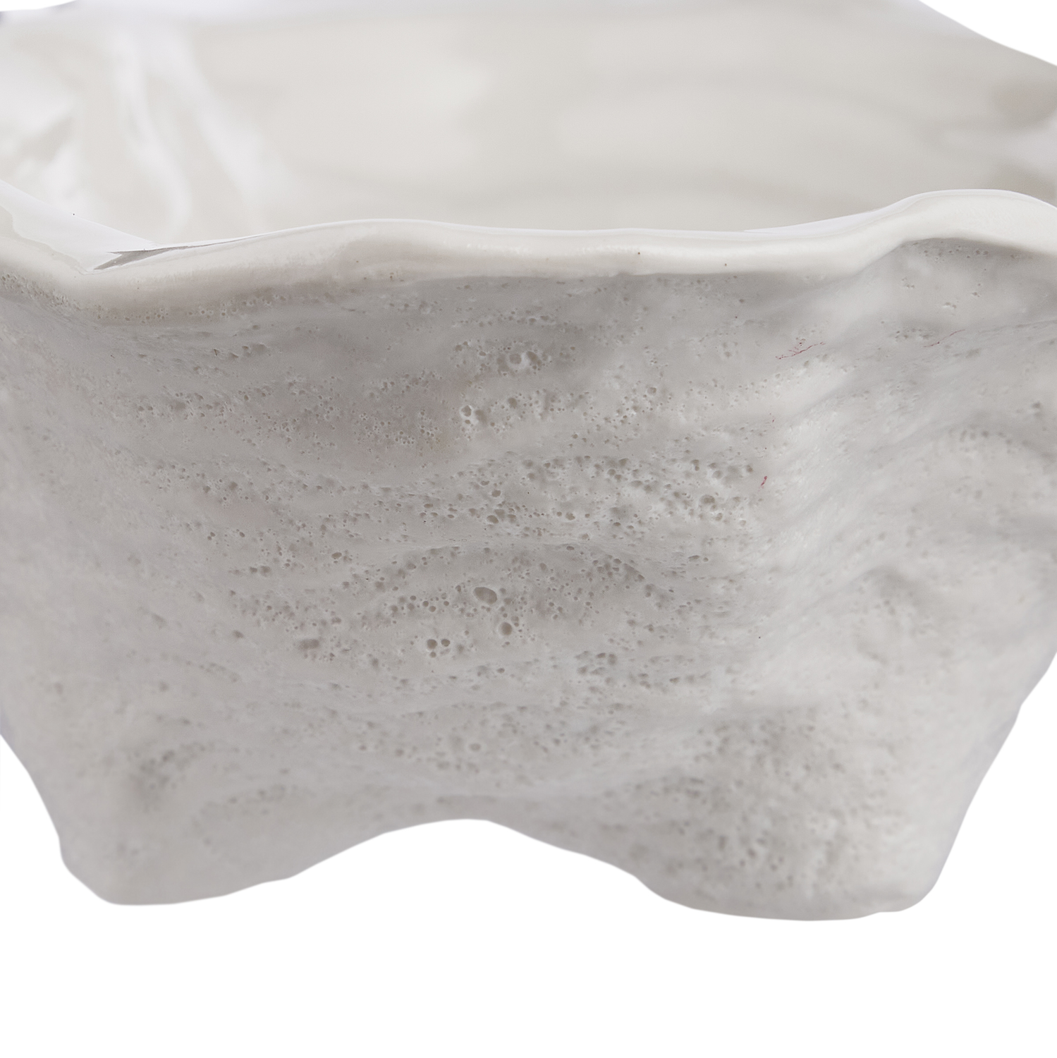 OYSTER bol decorativ ceramic, alb