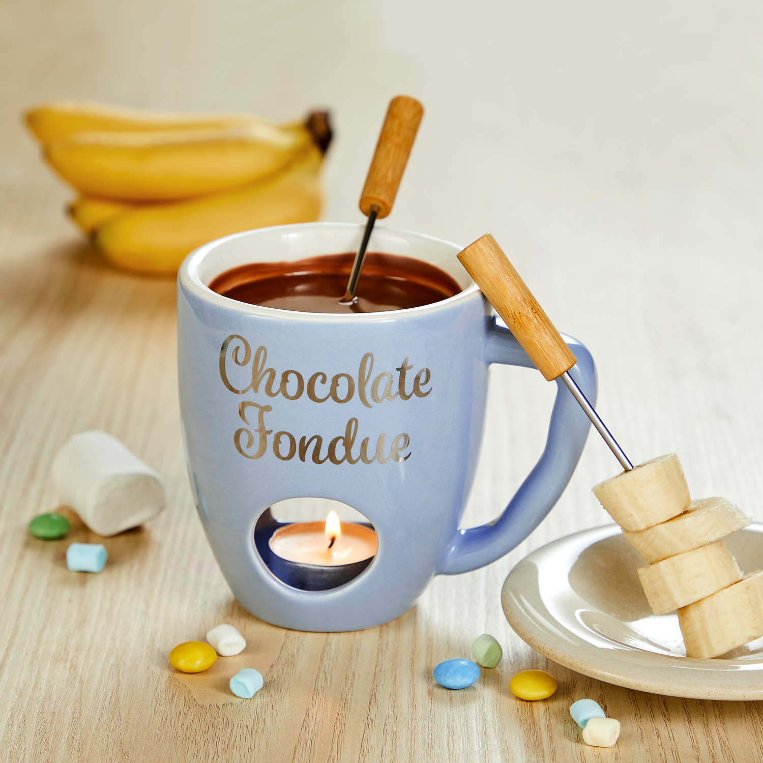 CHOCOLATE FONDUE cana, albastru deschis