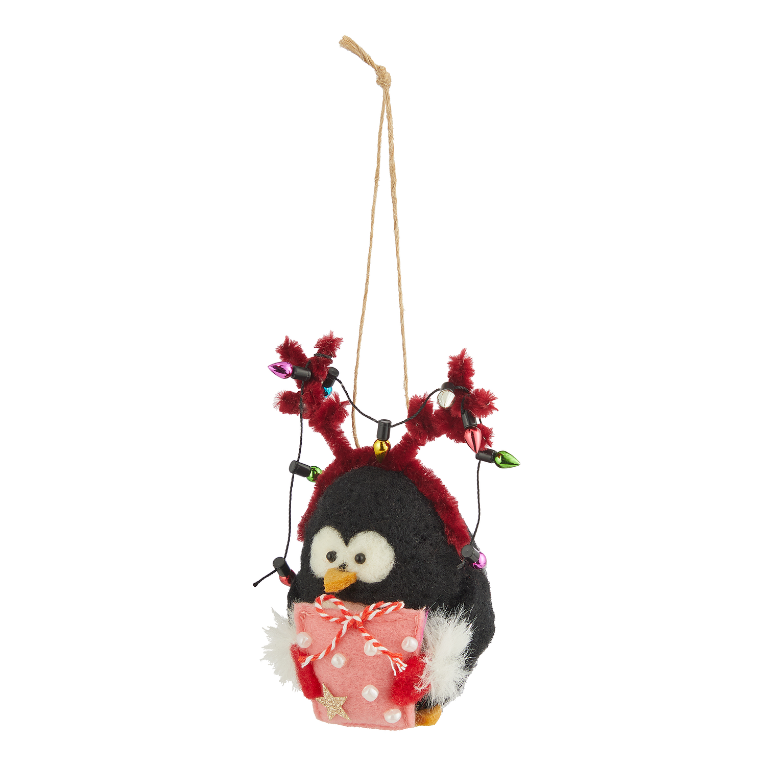 HANG ON ornament fetru pinguin cu coarne
