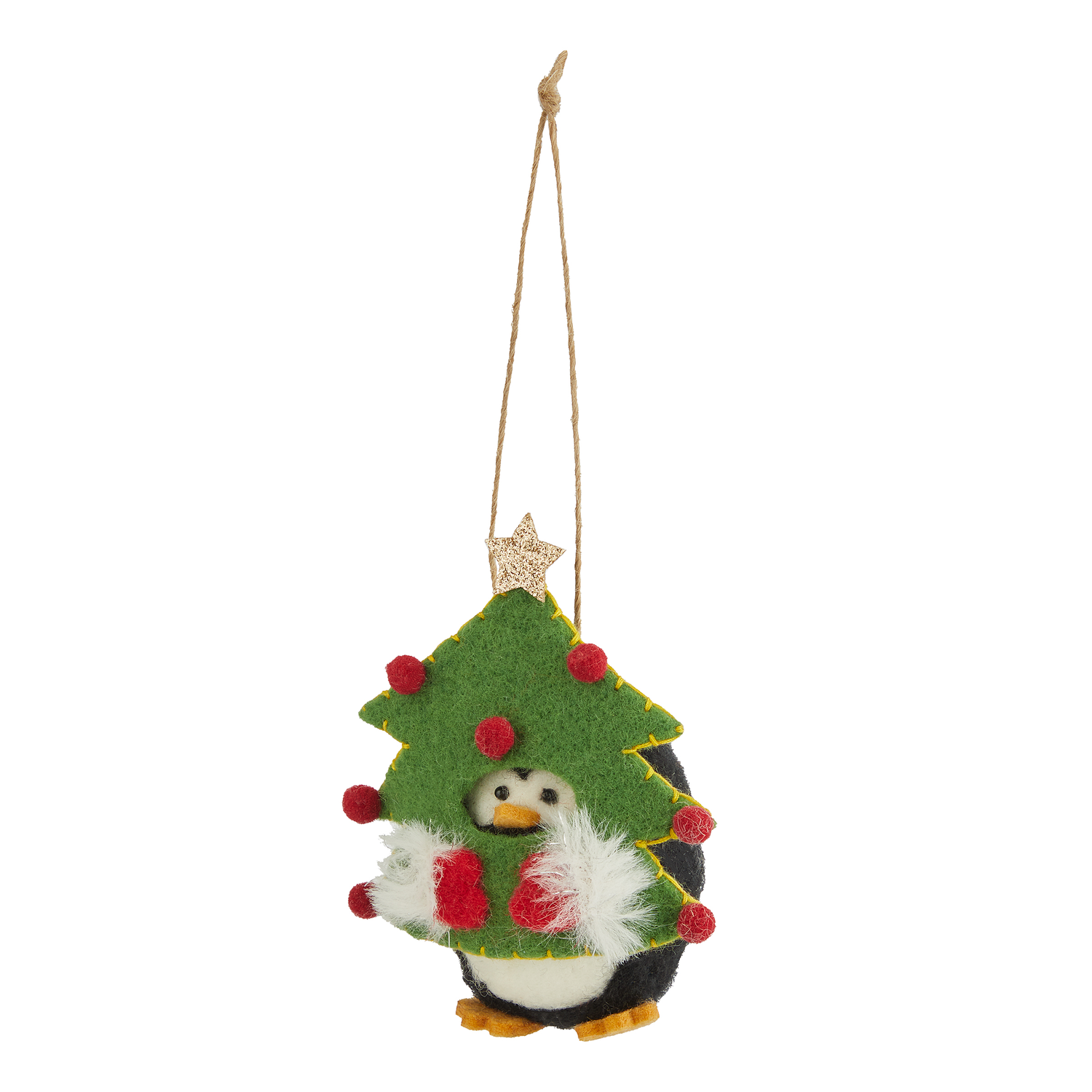 HANG ON ornament fetru pinguin cu brad