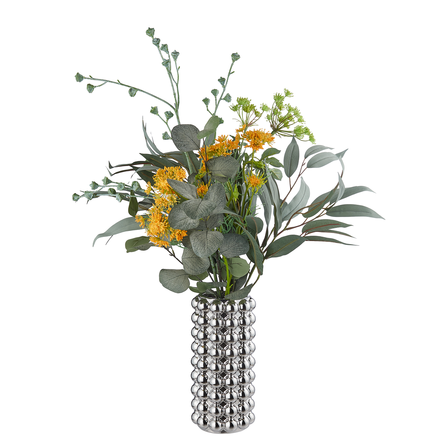 BUBBLE vaza ceramica 28cm argintie