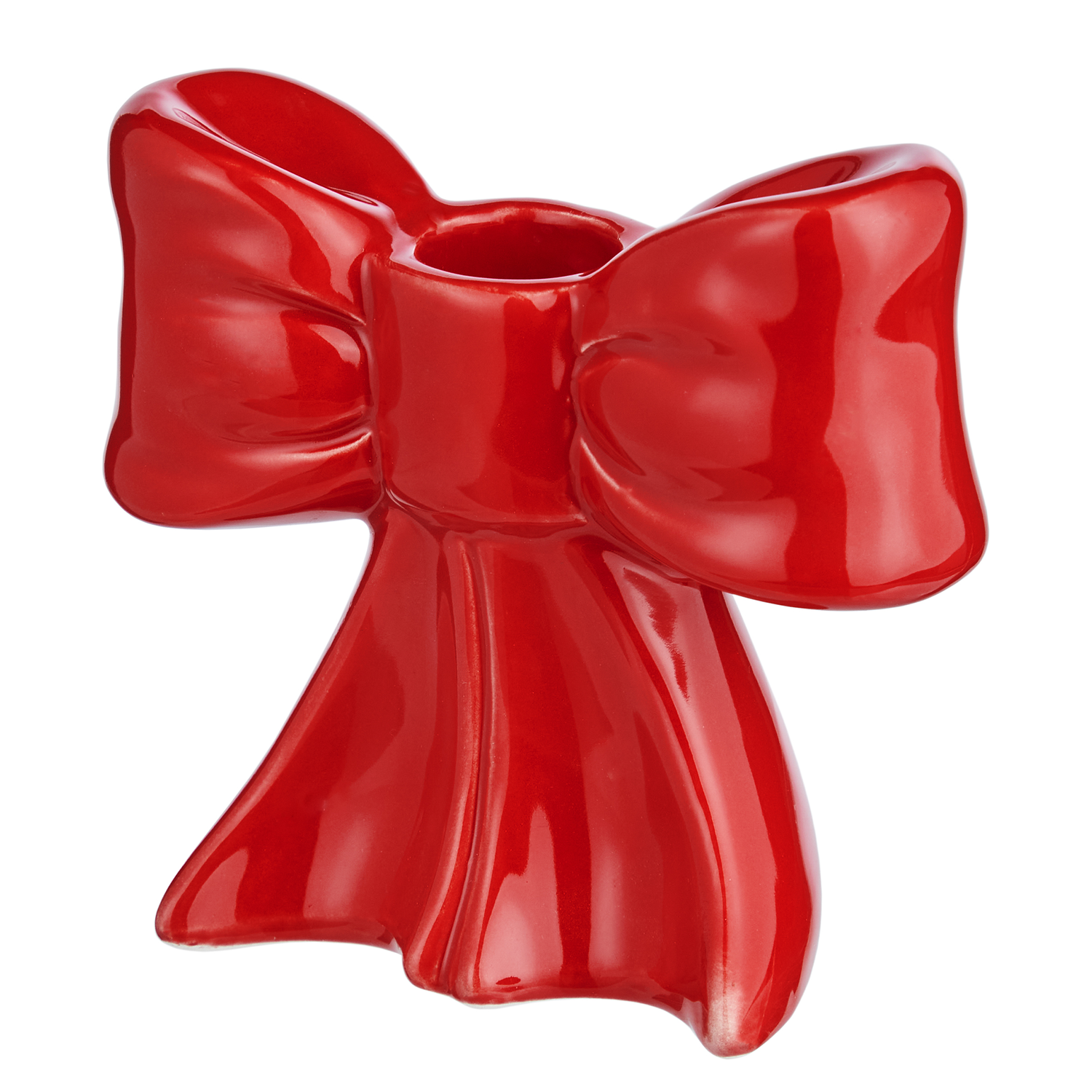 PRESENT suport ceramic pentru lumanare cu funda