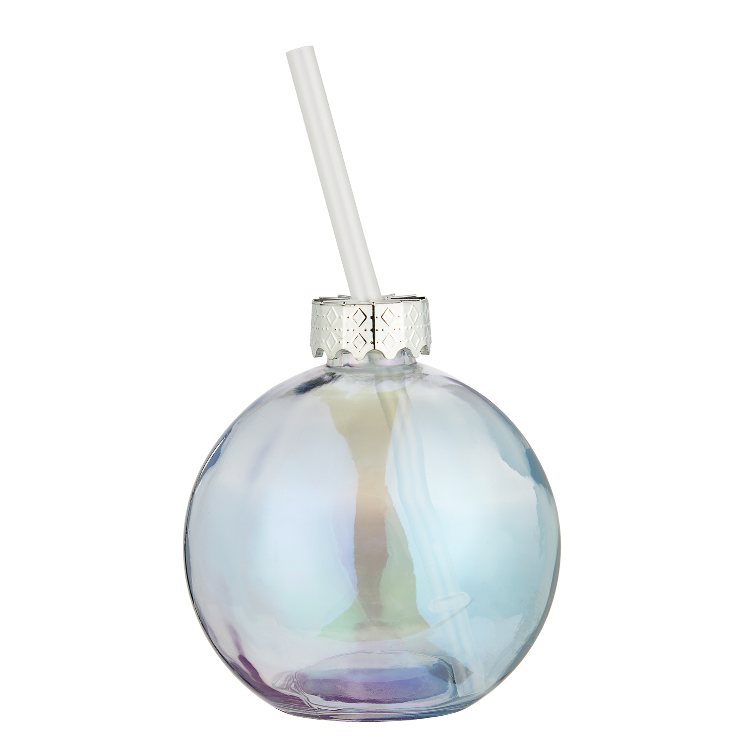 SANTA'S BUBBLE glob sticla cu pai, perlat