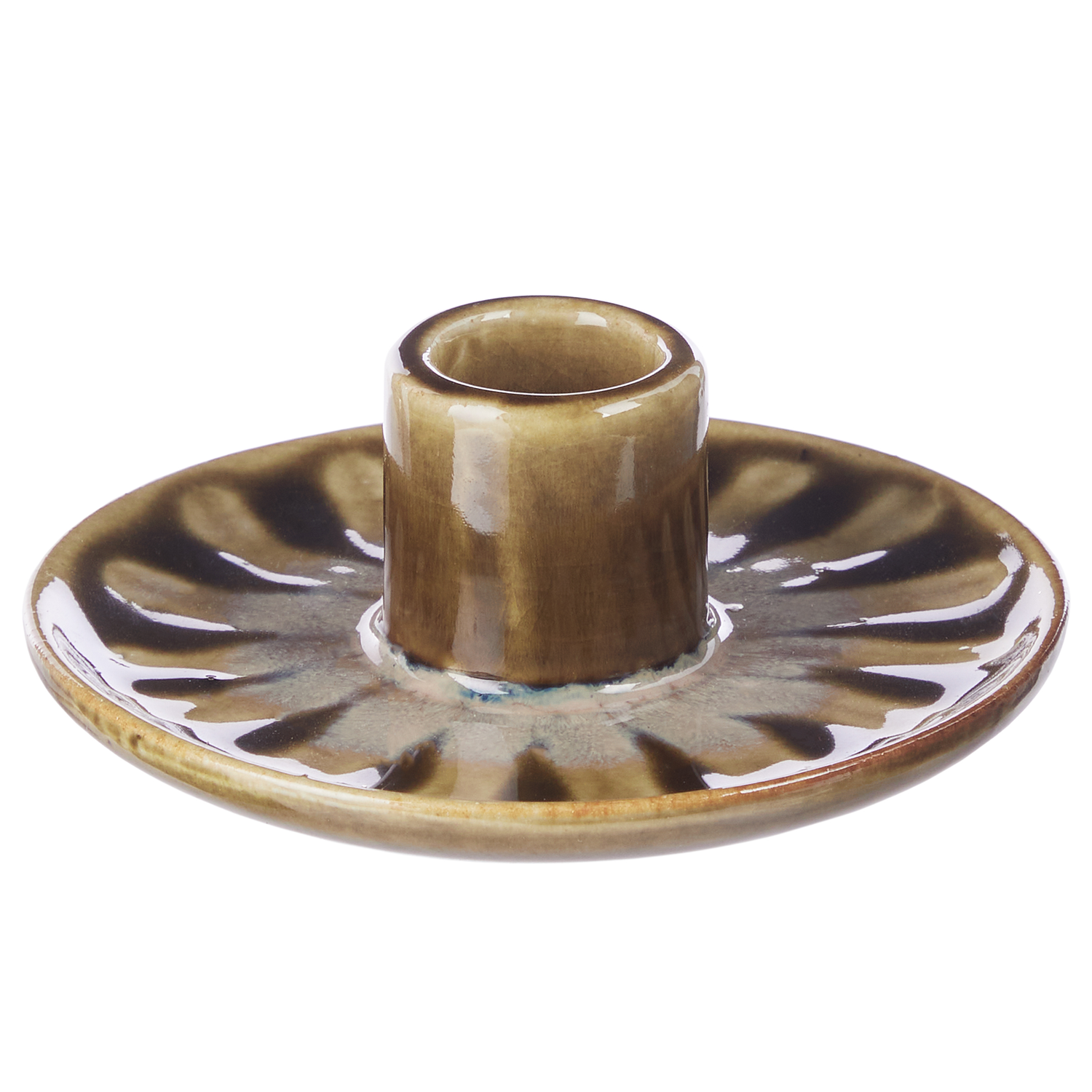 SEVENTIES suport lumanare portelan, masliniu