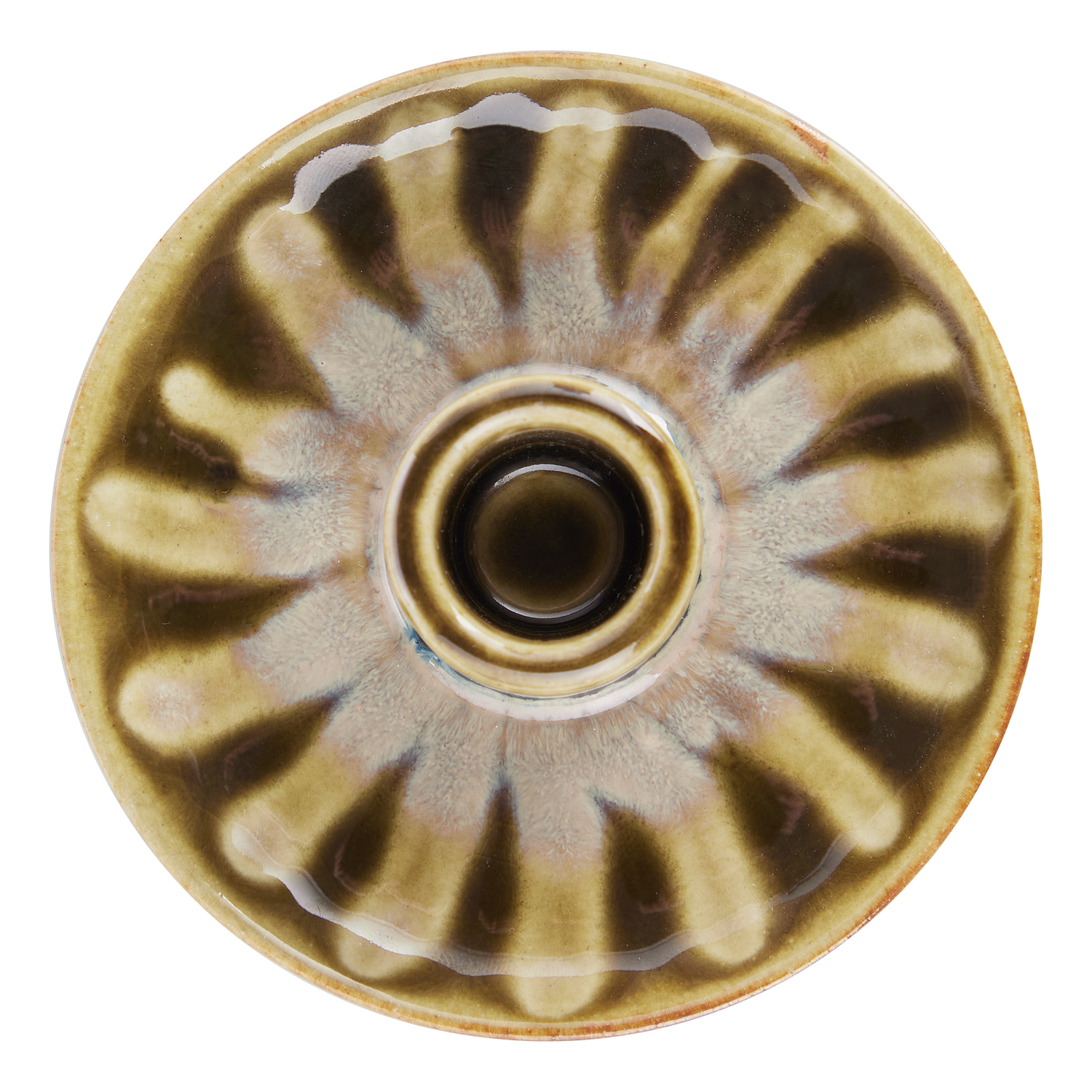 SEVENTIES suport lumanare portelan, masliniu