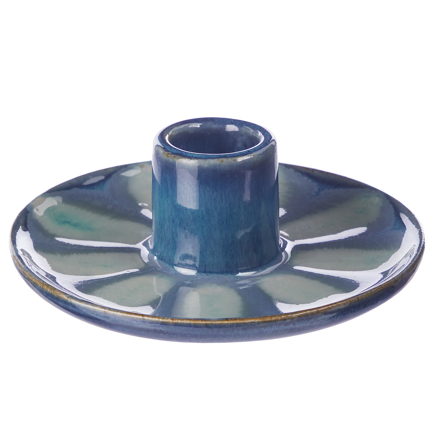 SEVENTIES suport lumanare portelan, albastru