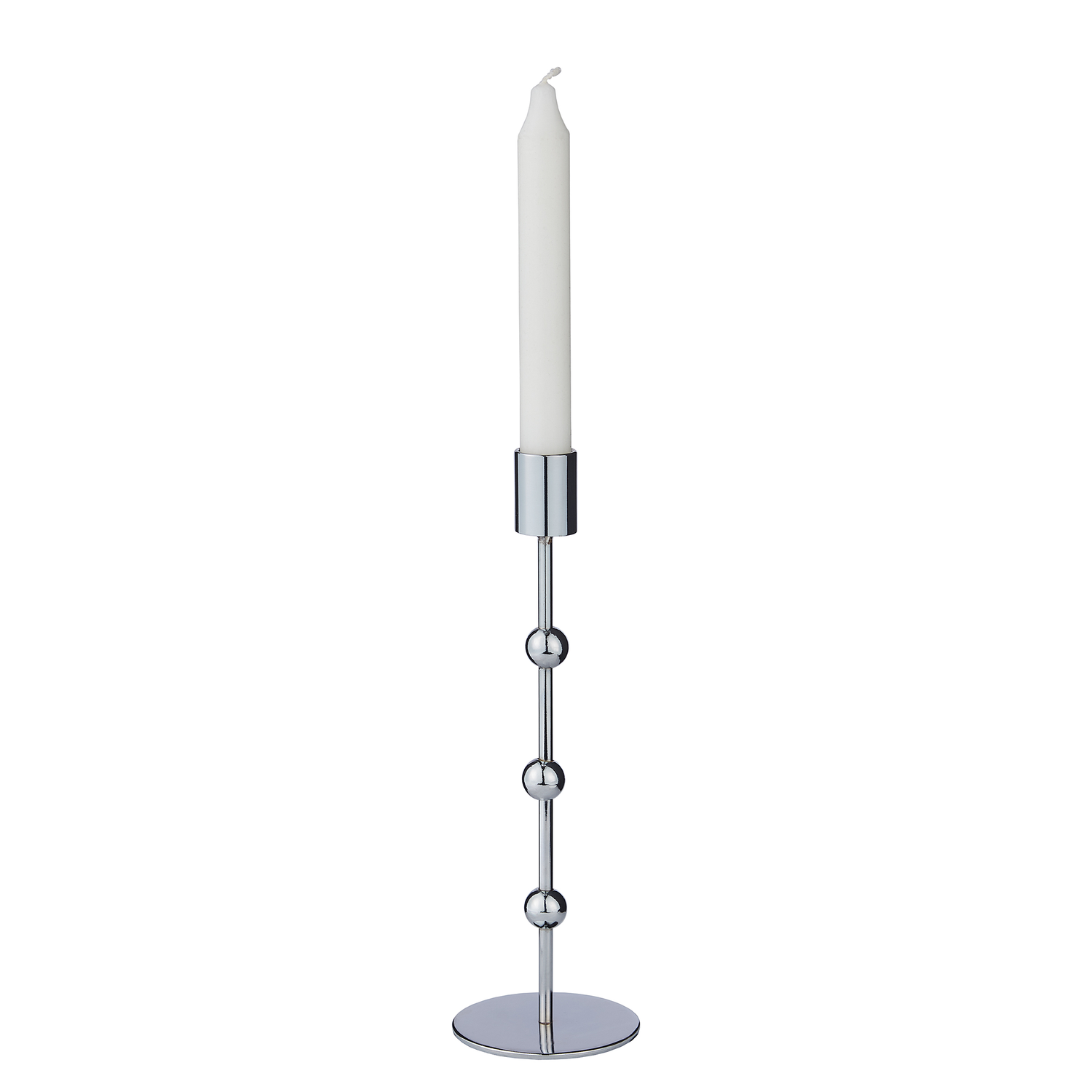 ORB suport lumanare metalic argintiu | 24 cm