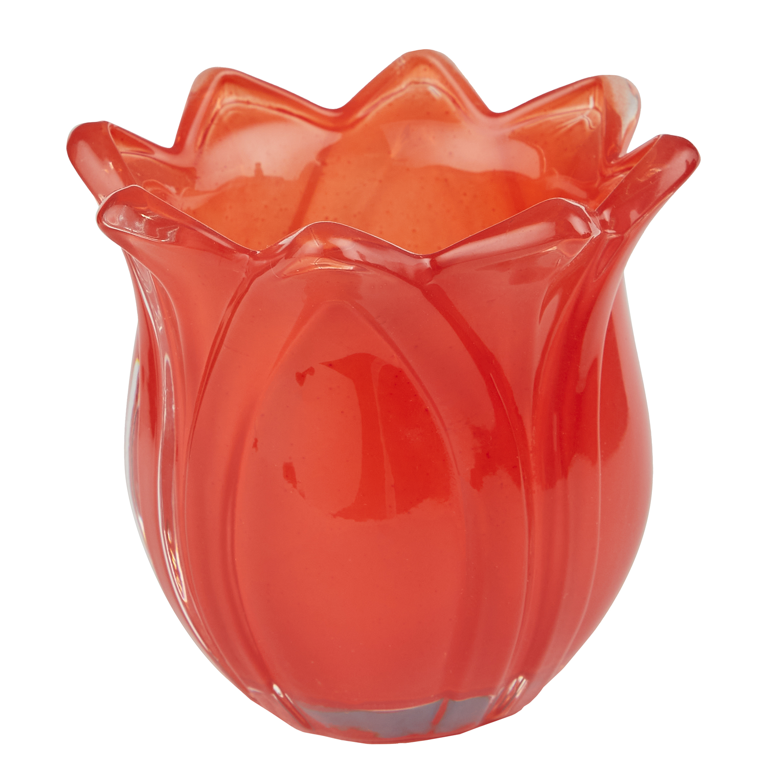 TULIP suport lumanare din sticla, rosu